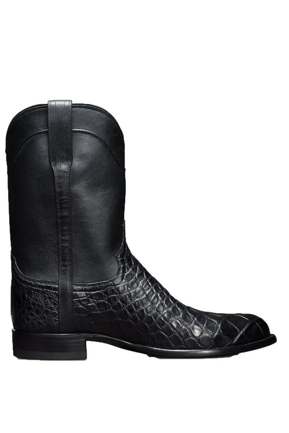 Men's Western Cowboy Boots Vintage Leather Casual Snake Print Mid Calf Boots Riding Boots Autumn Winter Men's Boots