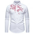 thumbnail image 1 of Men's Western Cowboy Fringe Shirt Long Sleeve Rose Embroidery Slim Fit Shirts Button Down Turndown Collar Shirt, 1 of 7