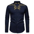 thumbnail image 1 of Men's Western Cowboy Fringe Shirt Long Sleeve Rose Embroidery Slim Fit Shirts Button Down Turndown Collar Shirt, 1 of 6