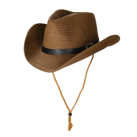 Men's Western Cowboy Hat Women's Beach Hat Sunscreen Large-brimmed Hat Summer Small Bowler Hat Sunshade Straw Hat