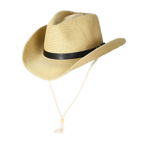 Men's Western Cowboy Hat Women's Beach Hat Sunscreen Large-brimmed Hat Summer Small Bowler Hat Sunshade Straw Hat