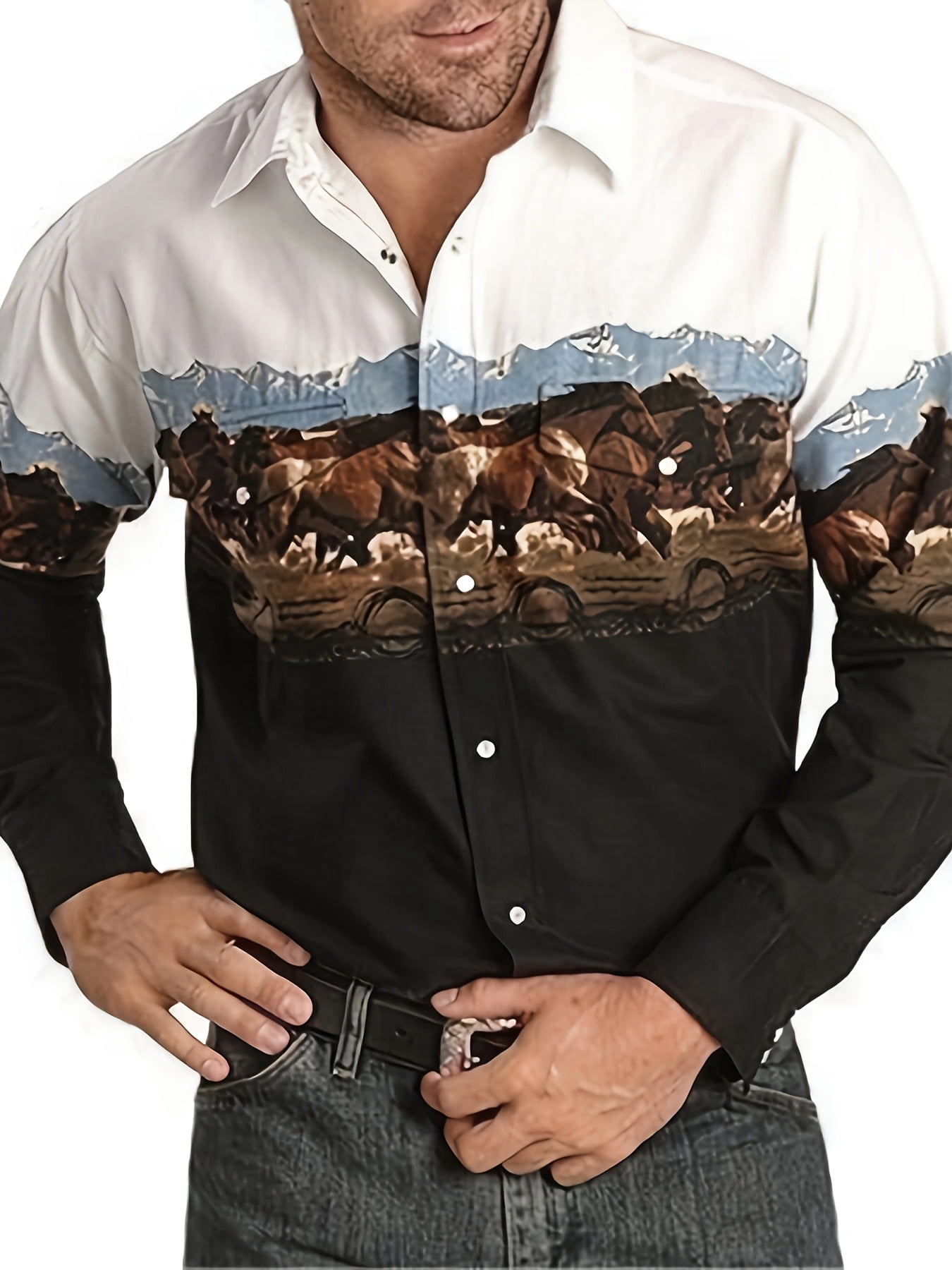 Western Cowboy White shirt