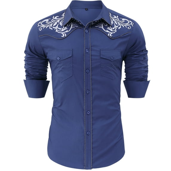 Men's Western Cowboy Shirt Long Sleeve