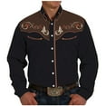 thumbnail image 1 of Men's Western Cowboy Shirts Long Sleeve Embroidered Casual Button Down Slim Fit with Pockets for Stylish Outfits, 1 of 5