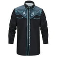 thumbnail image 1 of Men's Western Cowboy Shirts Long Sleeve Embroidered Casual Button Down Slim Fit with Pockets for Stylish Outfits, 1 of 7