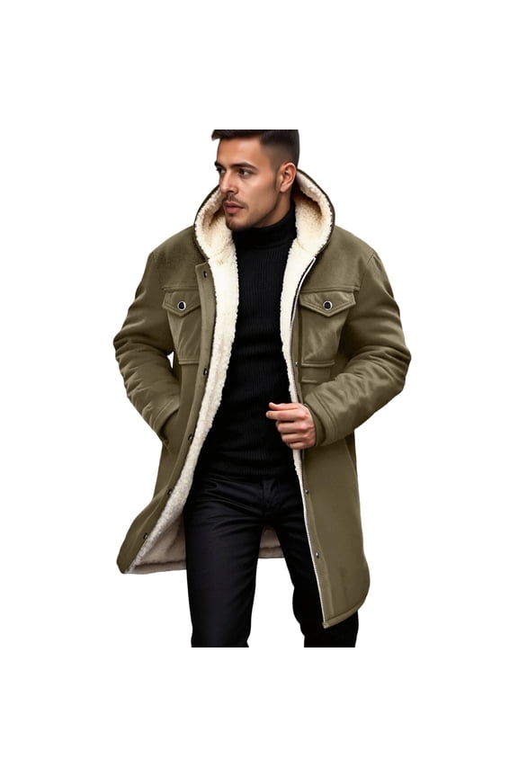 Men's Western Cowboy Vintage Suede Jacket Zip Up Coats Faux Leather Jackets Color: Army Green Size: S