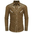 thumbnail image 1 of Men's Western Denim Shirt Casual Long Sleeve Button Down Top for Everyday Wear, 1 of 3