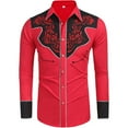 thumbnail image 1 of Men's Western Denim Shirt Casual Long Sleeve Button Up Top for Everyday Wear, 1 of 3
