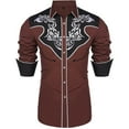 thumbnail image 1 of Men's Western Denim Shirt Casual Long Sleeve Button Up Top for Everyday Wear, 1 of 3