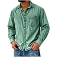 thumbnail image 1 of Men's Western Distressed Shirt Casual Slim Fit Button Down Long Sleeve Wash Work Shirts with Chest Pocket, 1 of 4