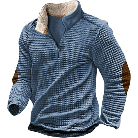 Men's Western Fleece Jackets Sweatshirts Vintage Quarter Zip Pullover Western Casual Long Sleeve Country Sweatshirt