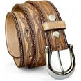 thumbnail image 1 of Men's Western Leather Belt Tooled Embossed Handmade Cowboy Belt with Removable Buckle 1.5” Wide, 1 of 8