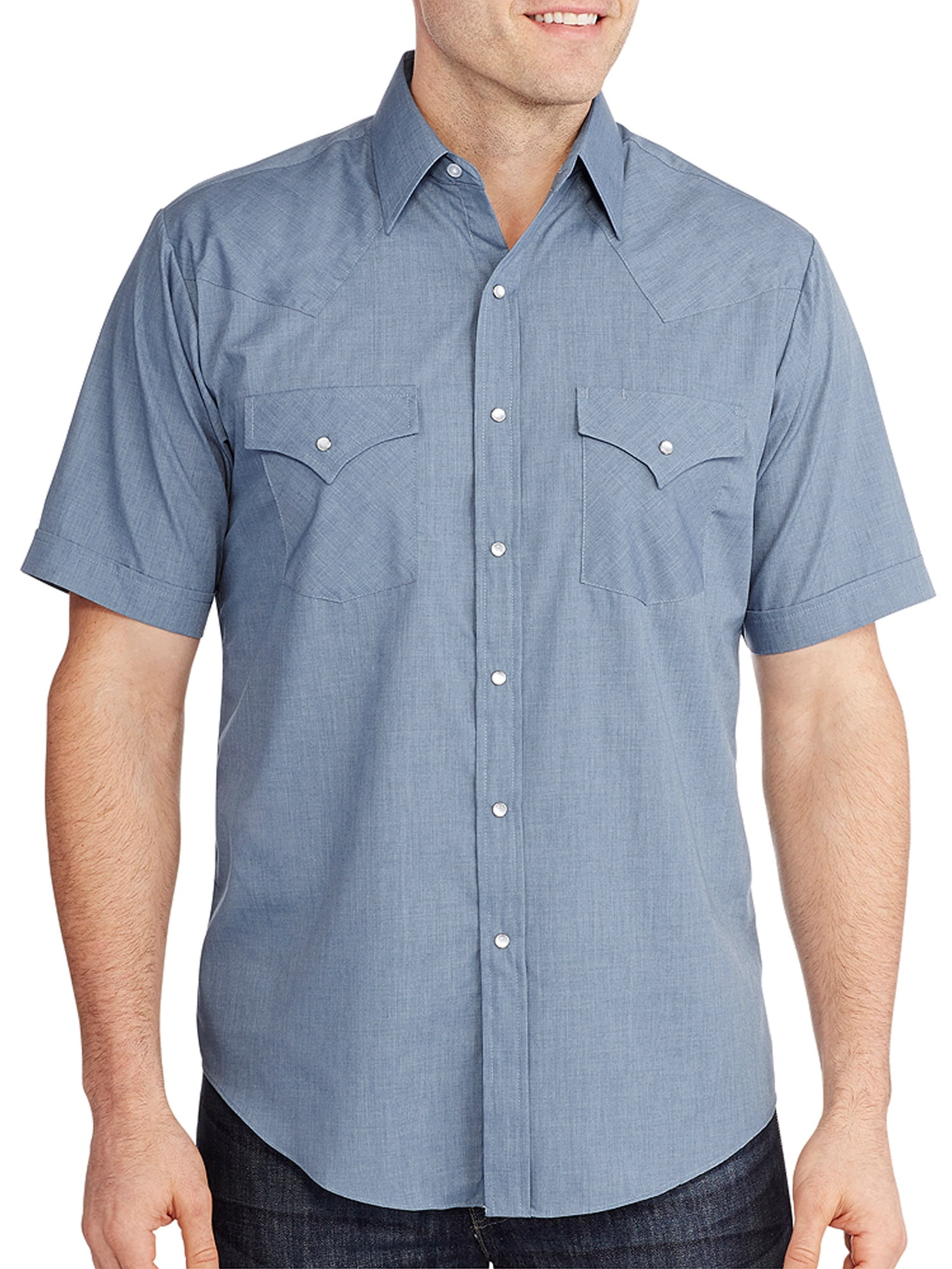 Men's Western Shirt Snap Pockets - Walmart.com