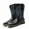 thumbnail image 1 of Men's Western Slip On Work-Casual Boots High Heel Embroidered Mid-Calf Boots Country Boot, 1 of 6