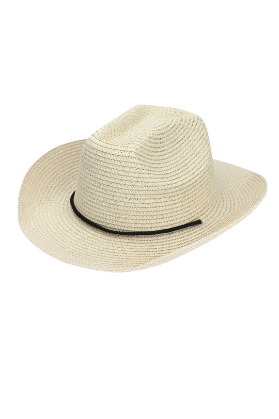 Men's Western Straw Cowboy Hat Adjtable Drawstring Summer Sun Hat