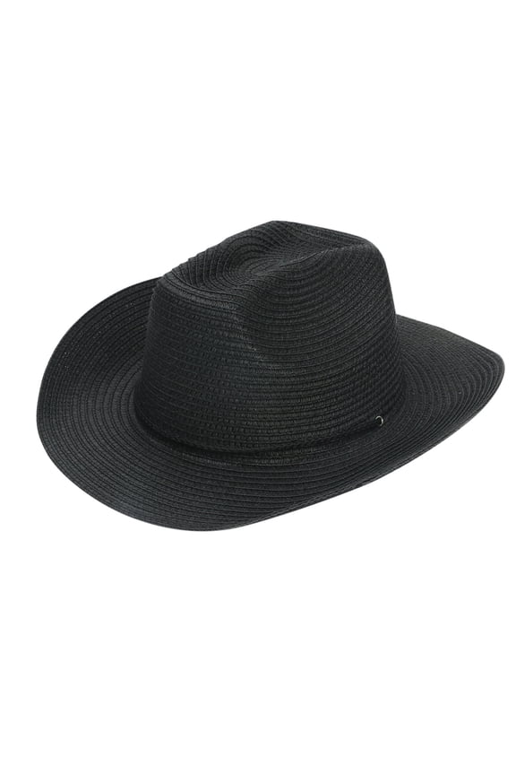 Men's Western Straw Cowboy Hat Adjtable Drawstring Summer Sun Hat