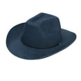 thumbnail image 1 of Men's Western Straw Cowboy Hat Adjustable Drawstring Summer Sun Hat, 1 of 3