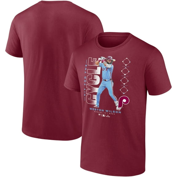 Men's Weston Wilson Burgundy Philadelphia Phillies Cycle T-Shirt