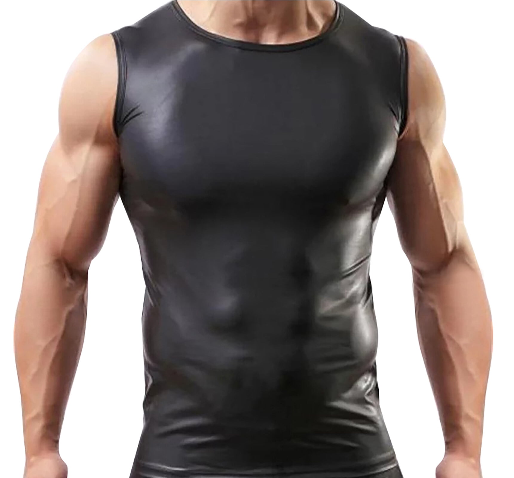 Black Wet Look T-Shirt - Night Form