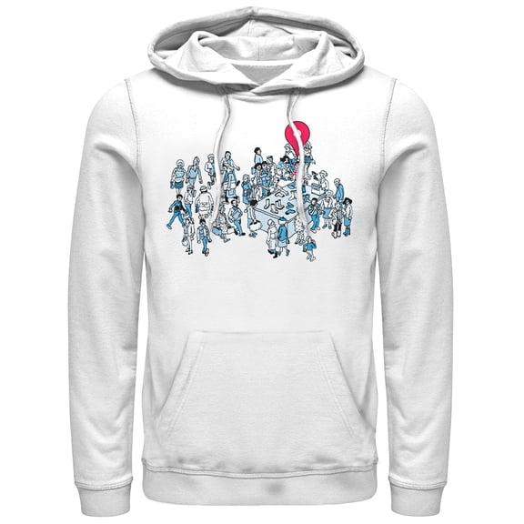 Men's Where's Waldo Location Found Pull Over Hoodie White Large