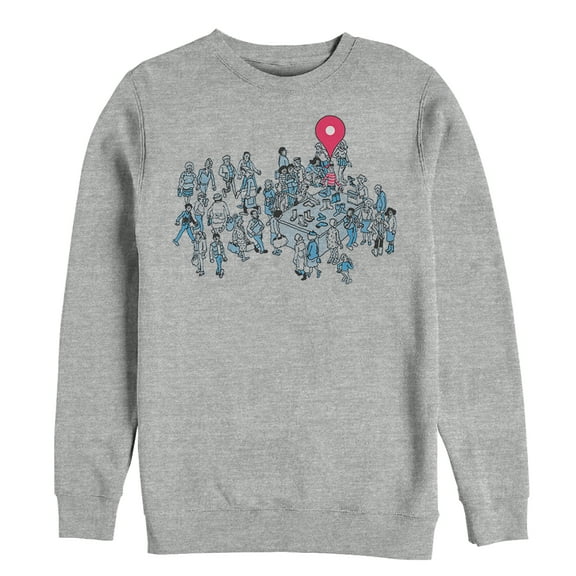 Men's Where's Waldo Location Found Sweatshirt Athletic Heather Medium