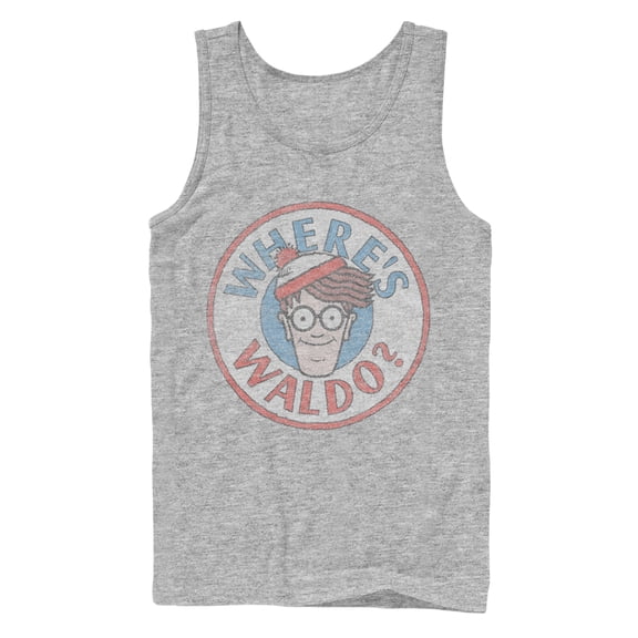 Men's Where's Waldo Retro Character Circle  Tank Top Athletic Heather Medium