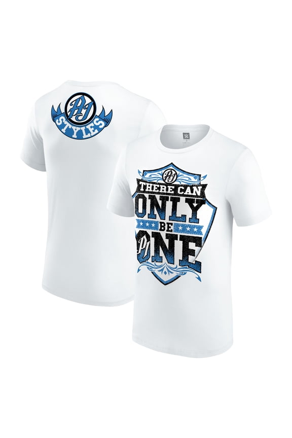 Men's White AJ Styles There Can Only Be One T-Shirt