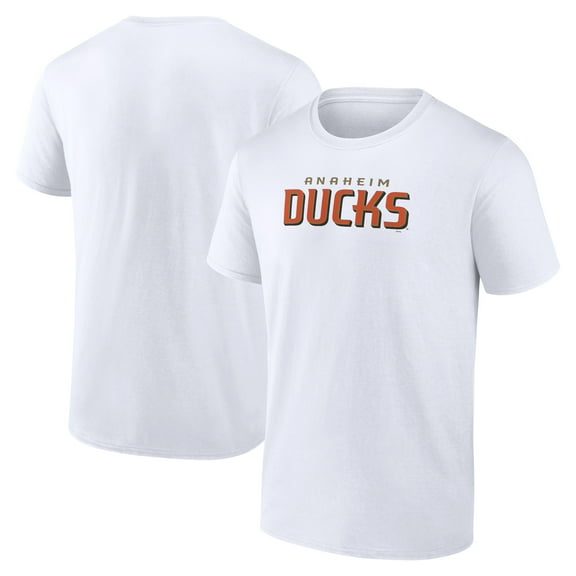 Men's White Anaheim Ducks Wordmark Logo T-Shirt