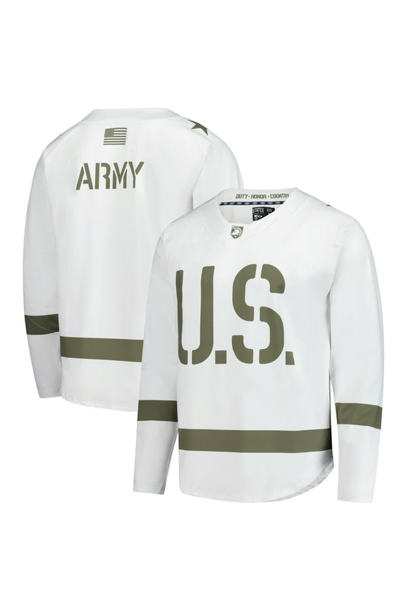Men's White/Olive Army Black Knights Replica Hockey Jersey