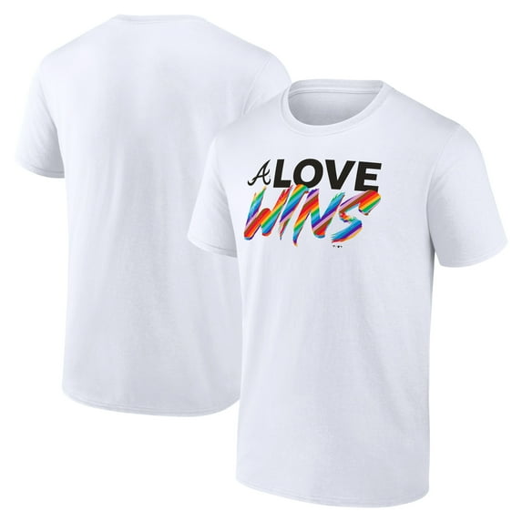 Men's White Atlanta Braves Love Wins T-Shirt