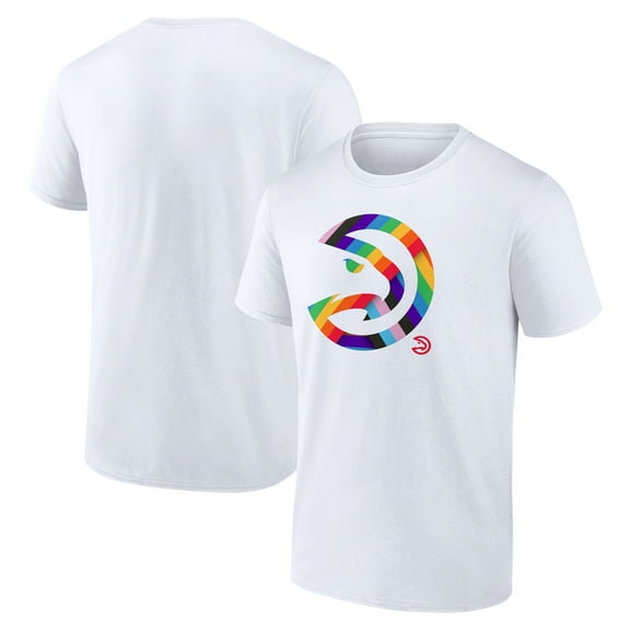 Men's White Atlanta Hawks Team Logo Pride T-Shirt
