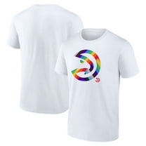 Men's White Atlanta Hawks Team Logo Pride T-Shirt