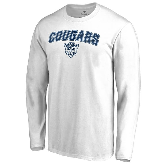 Men's White BYU Cougars Proud Mascot Long Sleeve T-Shirt