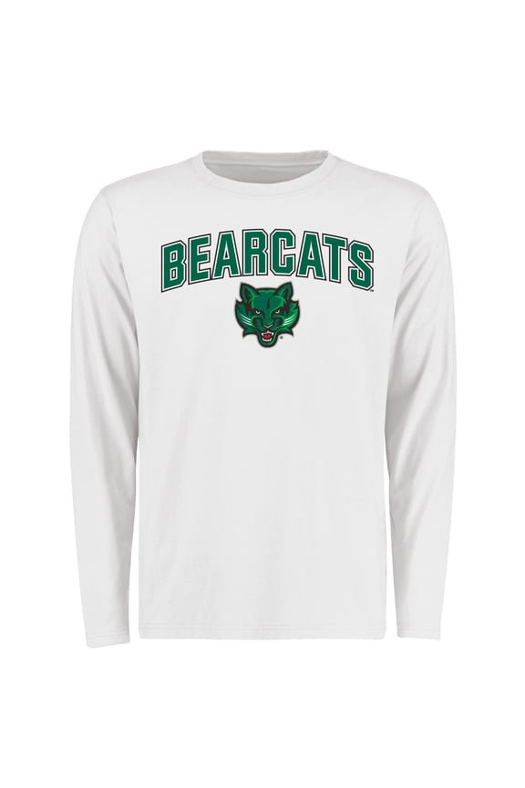 Men's White Binghamton Bearcats Proud Mascot Long Sleeve T-Shirt