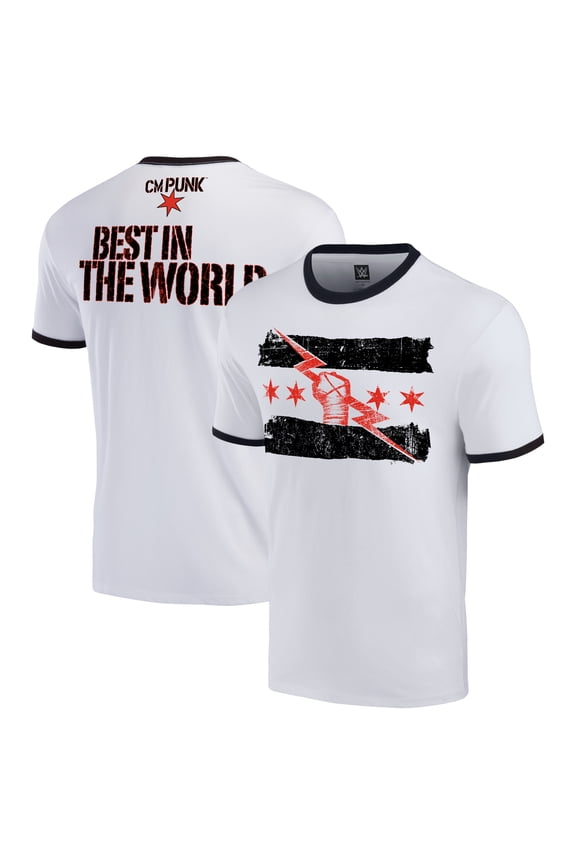 Men's White/Black CM Punk Best In The World Ringer T-Shirt