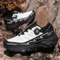 thumbnail image 1 of Men's White Black Rotating Buckle Hiking Shoes, Breathable Mesh Anti Slip Rugged Sole Outdoor Trekking Sneakers, 1 of 5