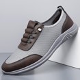 thumbnail image 1 of Men's White Breathable Mesh Casual Shoes, Summer Slip-On Loafers, 1 of 6