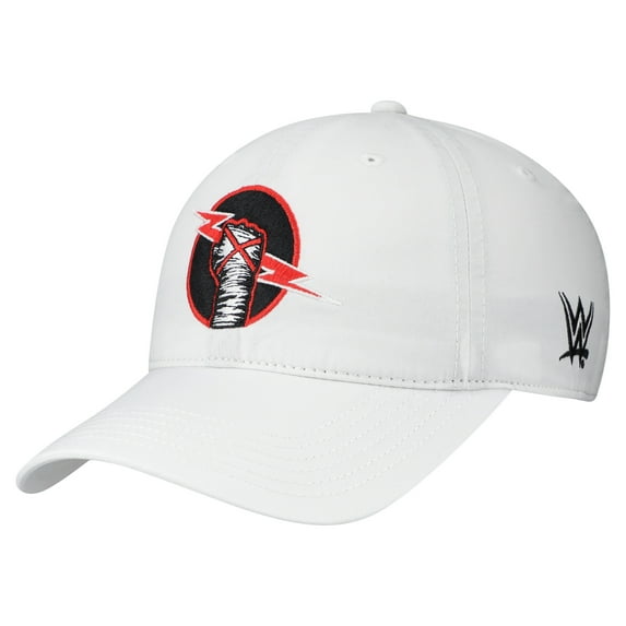 Men's White CM Punk WWE Circle Lightening Bolt Terra Twill Adjustable Hat