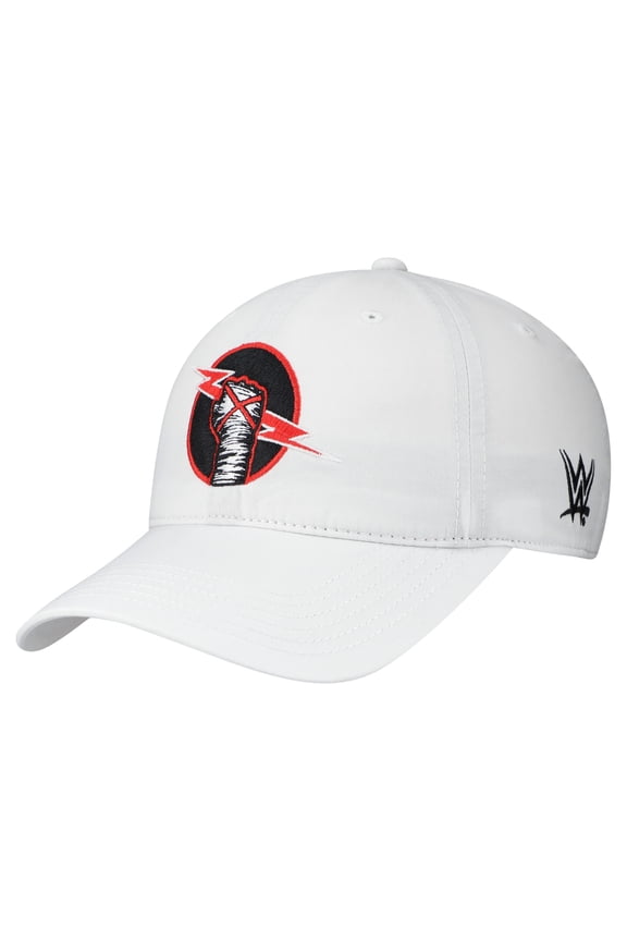 Men's White CM Punk WWE Circle Lightening Bolt Terra Twill Adjustable Hat