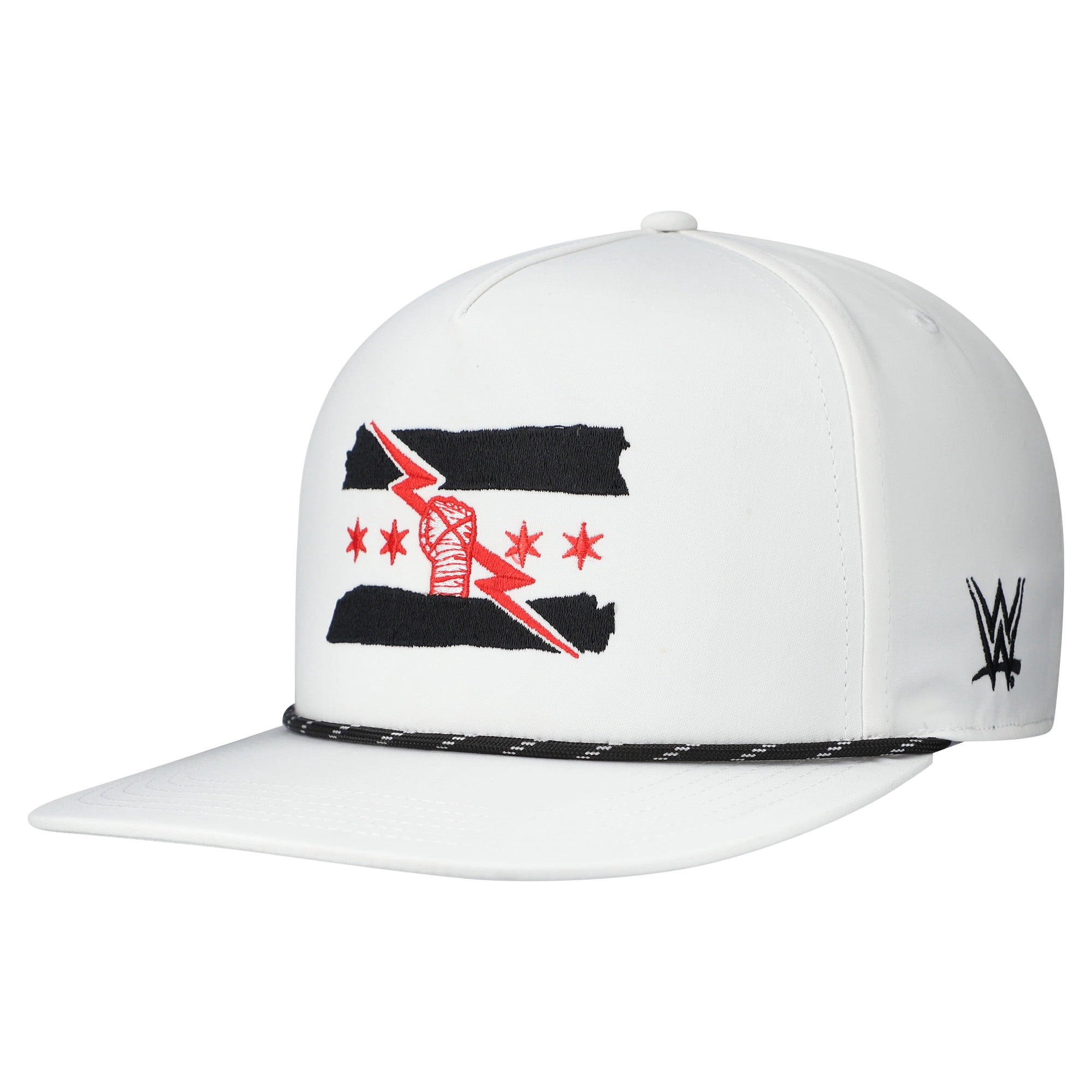 Men's White CM Punk WWE Primary Flag Mark Caddy Snapback Hat