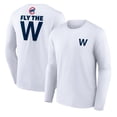 thumbnail image 1 of Men's White Chicago Cubs Fly the W Long Sleeve T-Shirt, 1 of 3