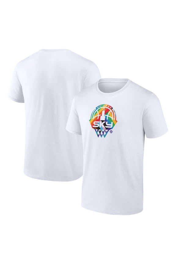 Men's White Chicago Sky Team Logo Pride T-Shirt
