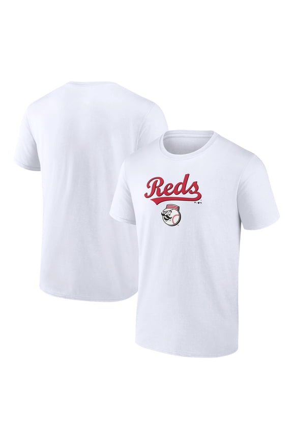 Men's White Cincinnati Reds Team Lockup T-Shirt