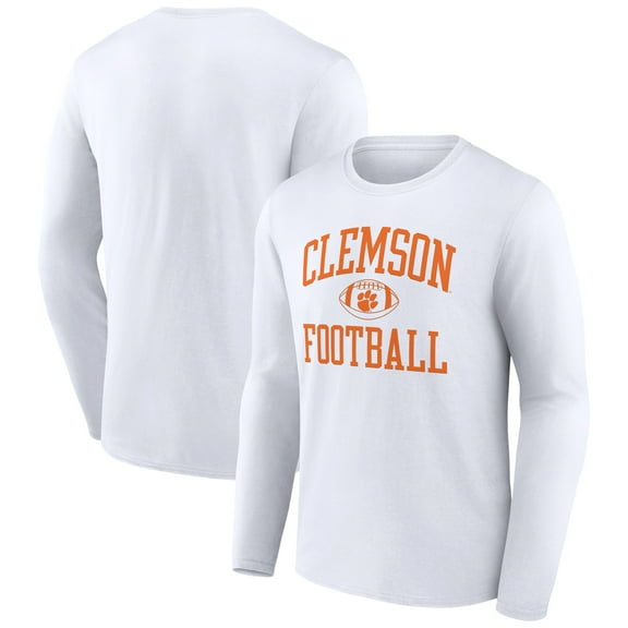 Men's White Clemson Tigers First Sprint Team Long Sleeve T-Shirt