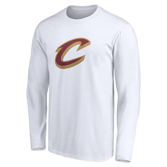 Men's White Cleveland Cavaliers Primary Logo Team Long Sleeve T-Shirt