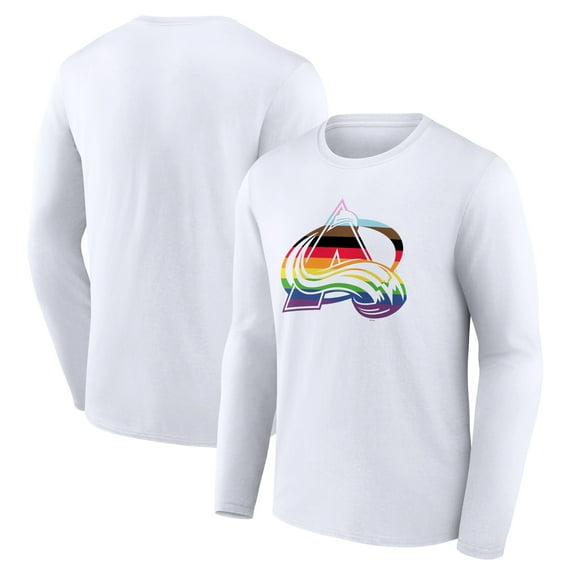 Men's White Colorado Avalanche Team Pride Logo Long Sleeve T-Shirt