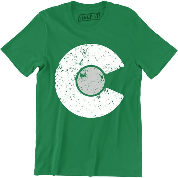 Men's White Colorado Logo Denver State Flag Pride Retro T-Shirt