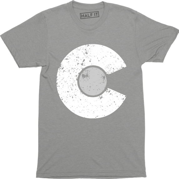 Men's White Colorado Logo Denver State Flag Pride Retro T-Shirt