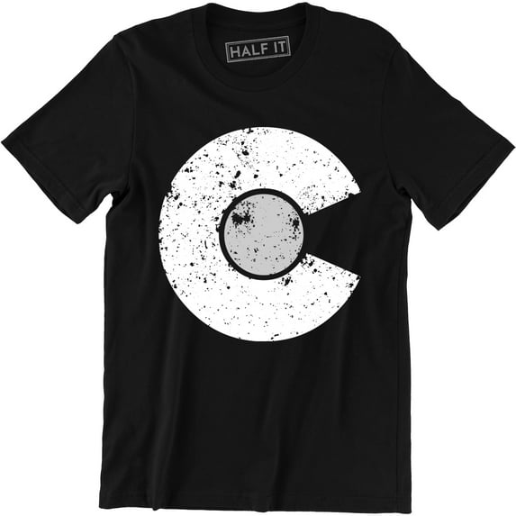 Men's White Colorado Logo Denver State Flag Pride Retro T-Shirt