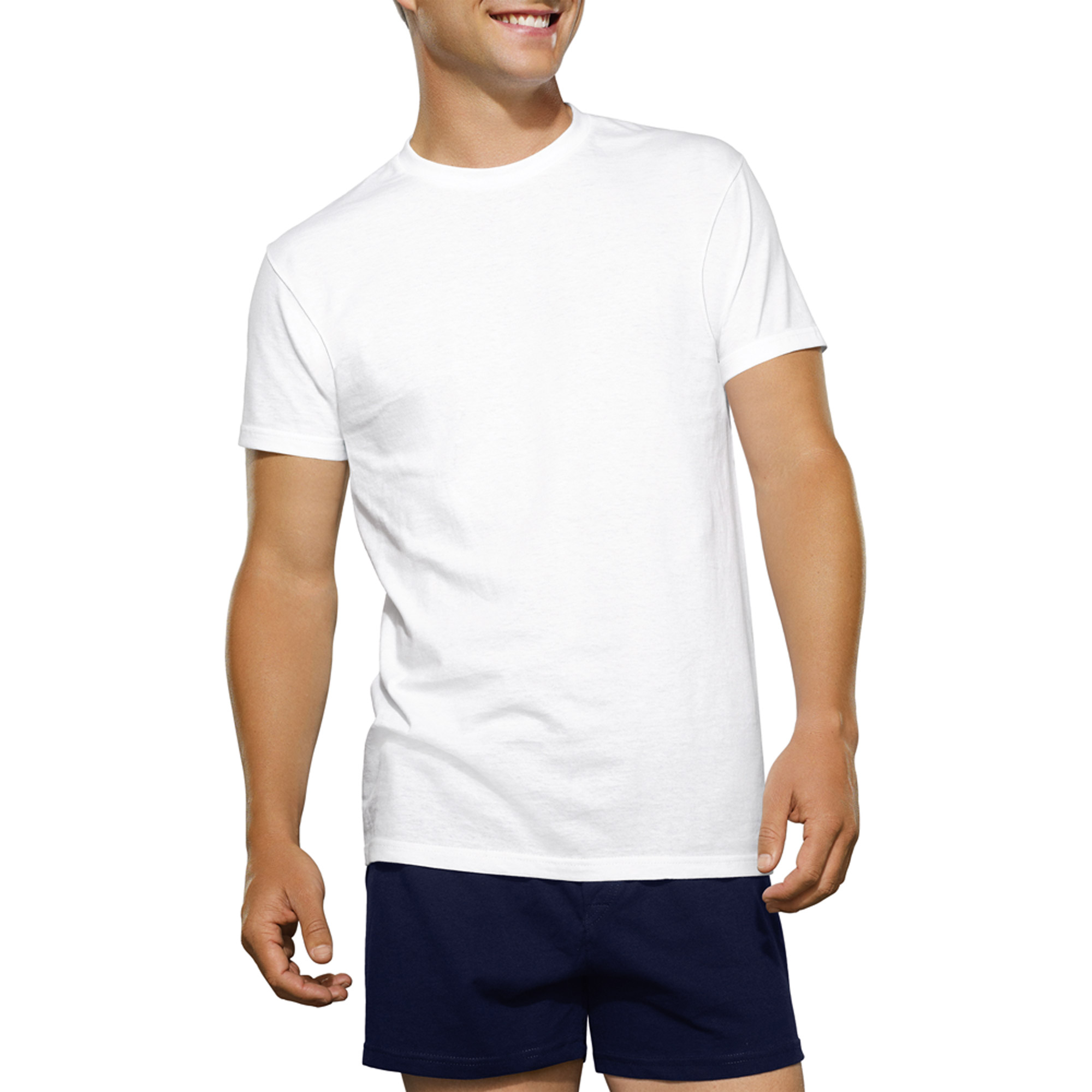 Men's White Crew T Shirts, 6+2 Bonus Pack - Walmart.com